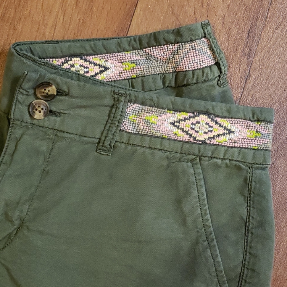 AMERICAN EAGLE Tribal Embroidered Shorts